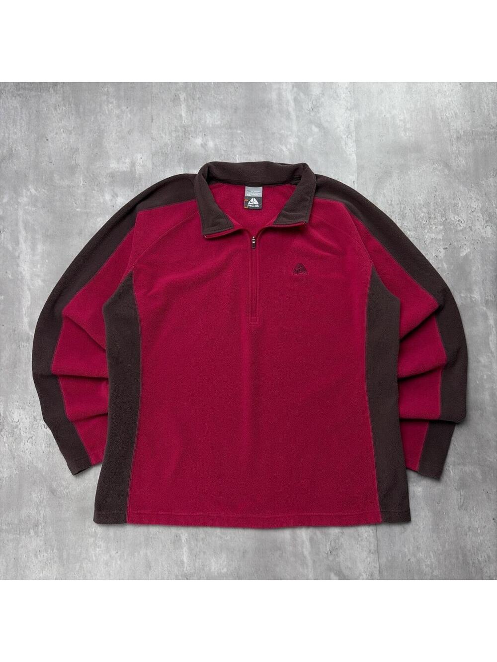 Vintage Burgundy Nike ACG Fleece Quarter Zip Sweater